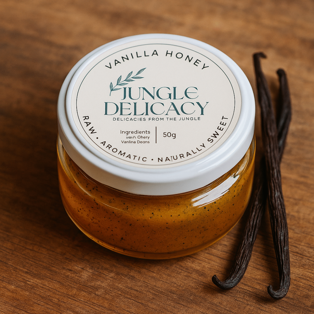 Vanilla honey raw in jar